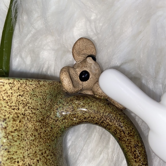 Hand Made Pottery Pitcher with Cute Little Mouse on Handle - Picture 16 of 17